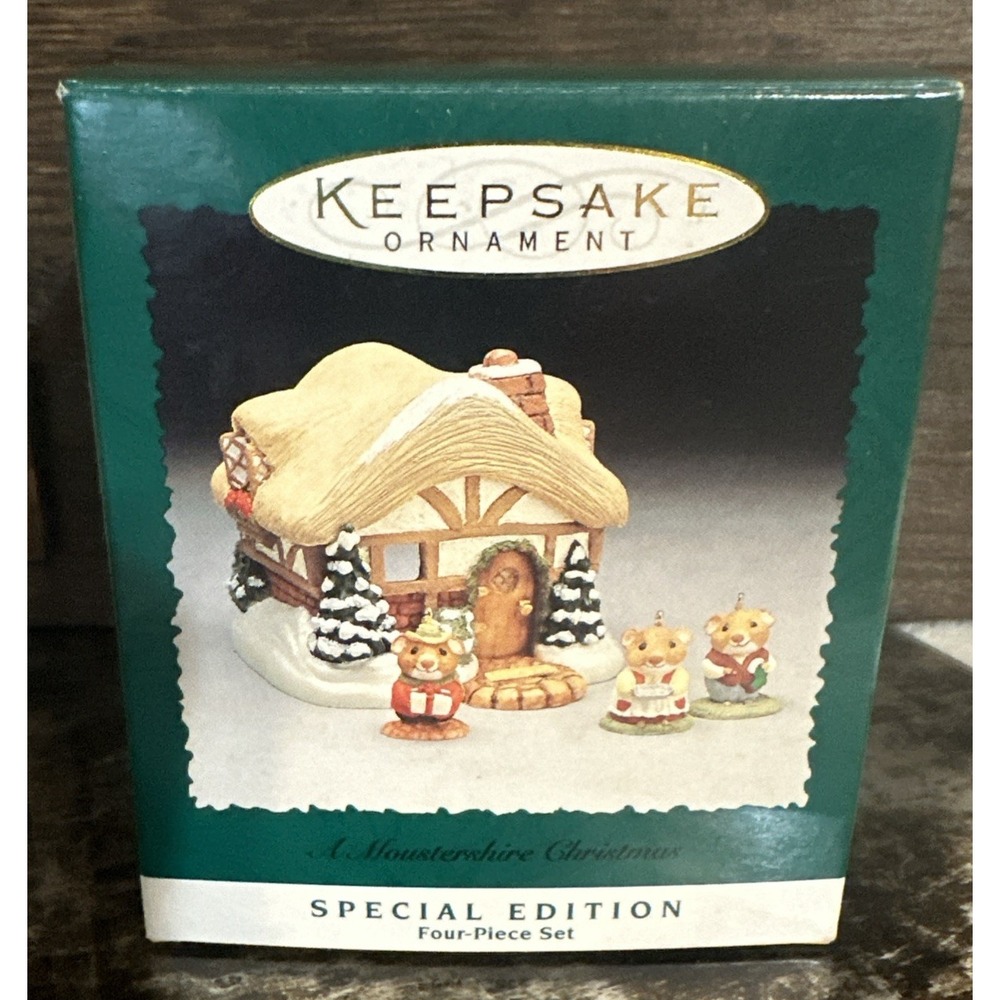 1995 NEW Hallmark Keepsake A Moustershire Christmas - Four Piece Set - Ornament